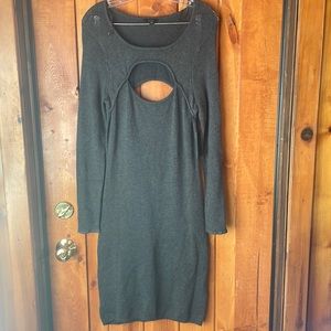 Guess Womens Sweaters Dress Size L Long Sleeeves Dark Gray Color